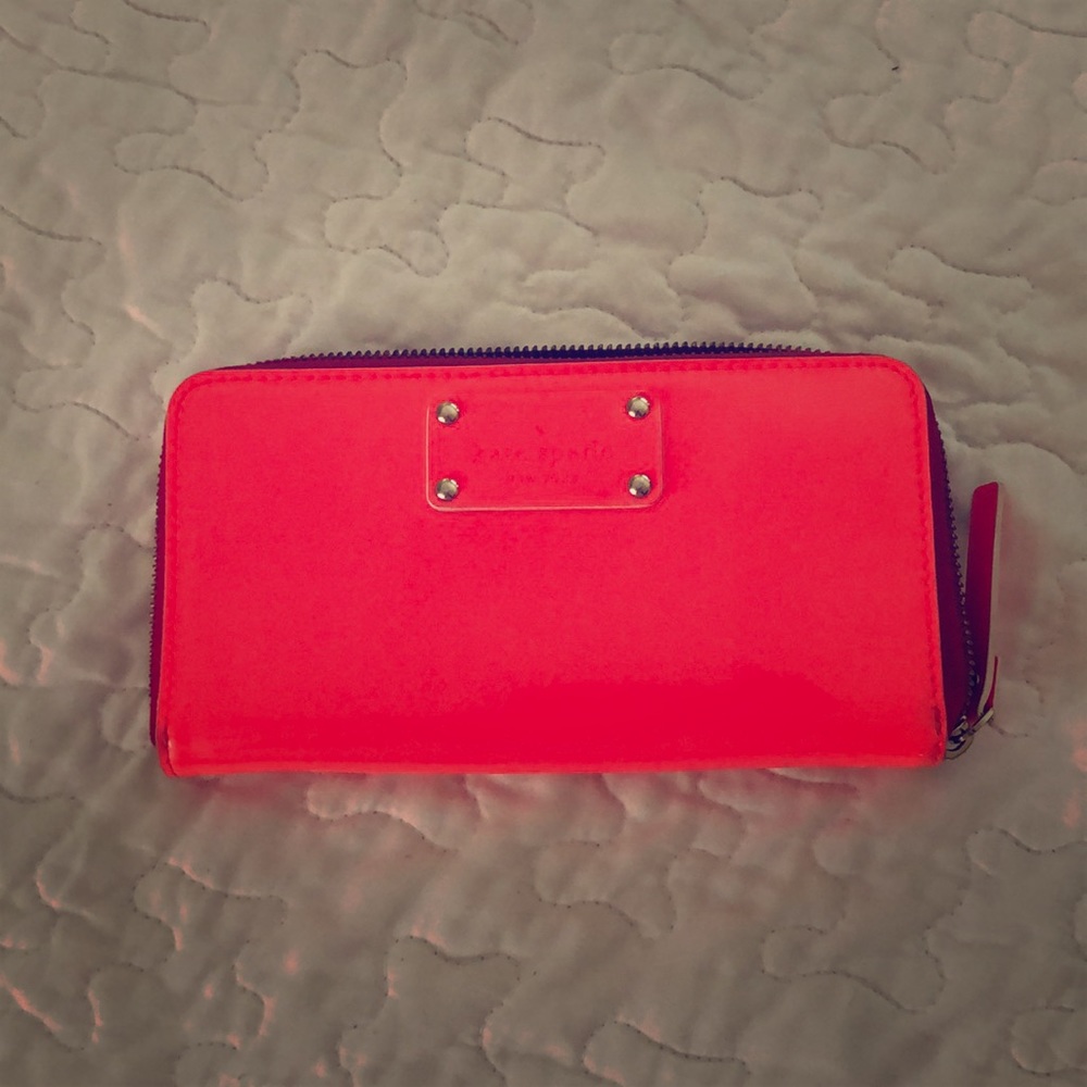 EUC Kate Spade Neon Orange/Pink Wallet
